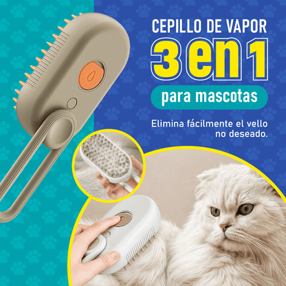 Cepillo de Vapor 3 en 1 para Mascotas